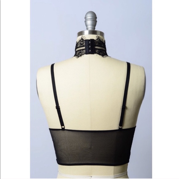 Sexy Eyelash Longline Bralette in Black - Picture 6 of 8